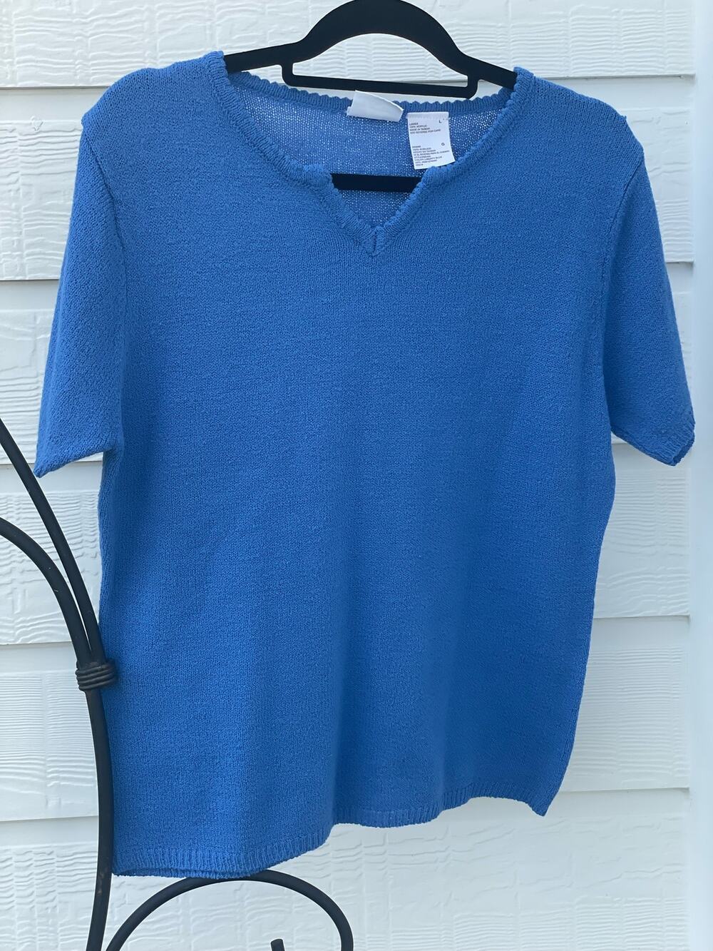 Bobbie Brooks ladies blue Short Sleeve sweater L